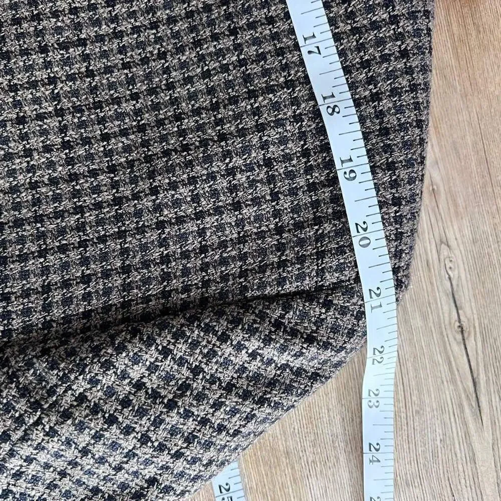 Vintage Vito Rufolo Silk Wool Sport Coat Blazer size 43E brown herringbone plaid